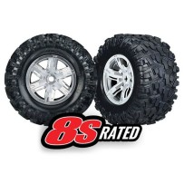 Traxxas Tires wheels x-maxx satin chrome TRX7772R