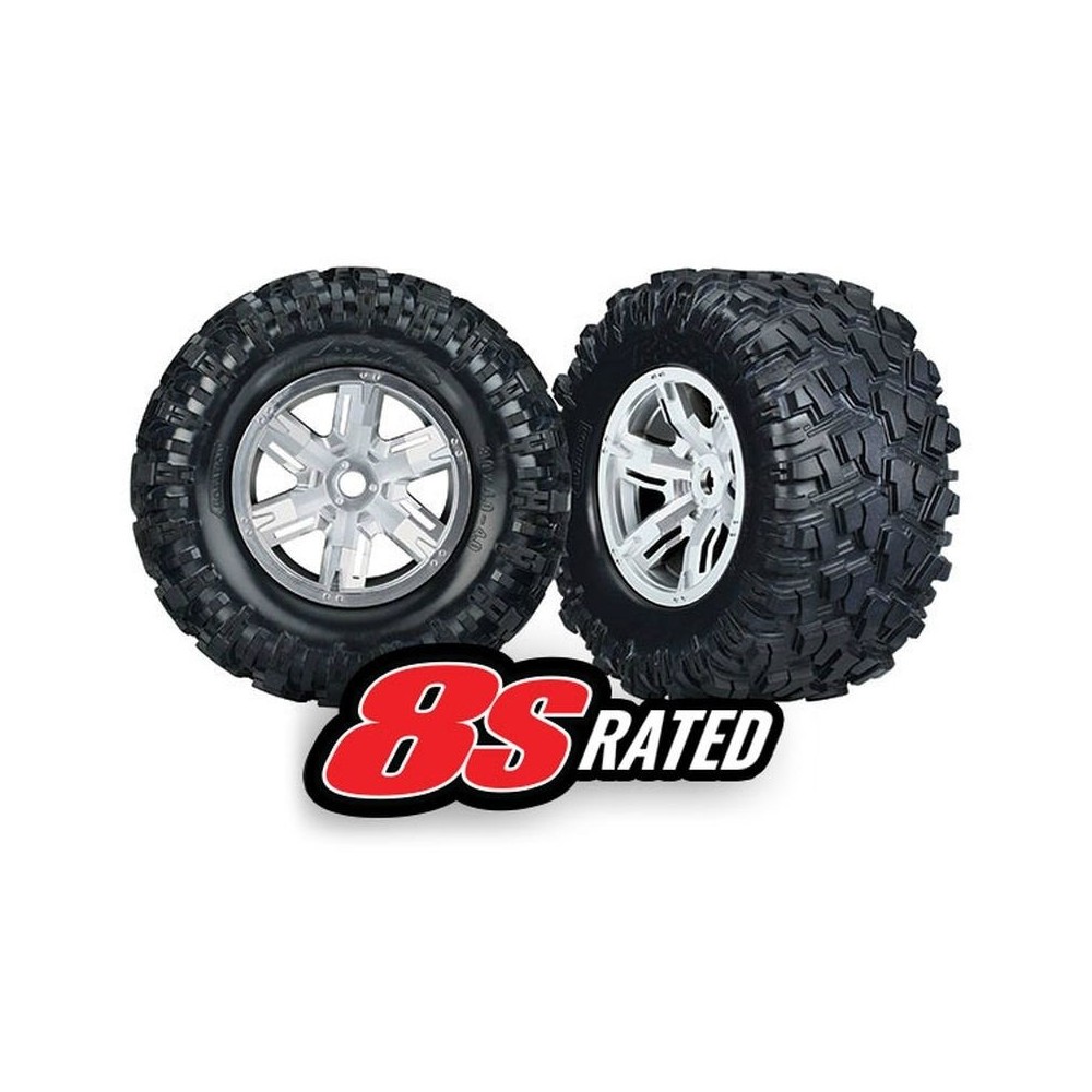 Traxxas Tires wheels x-maxx satin chrome TRX7772R