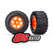Traxxas Tires wheels assembled glued (x-maxx orange wheels) TRX7772T