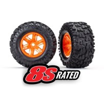 Traxxas Tires wheels assembled glued (x-maxx orange wheels) TRX7772T