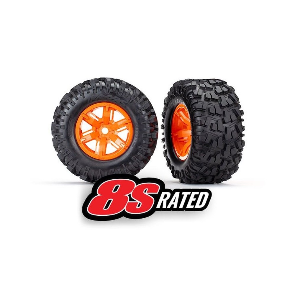 Traxxas Tires wheels assembled glued (x-maxx orange wheels) TRX7772T