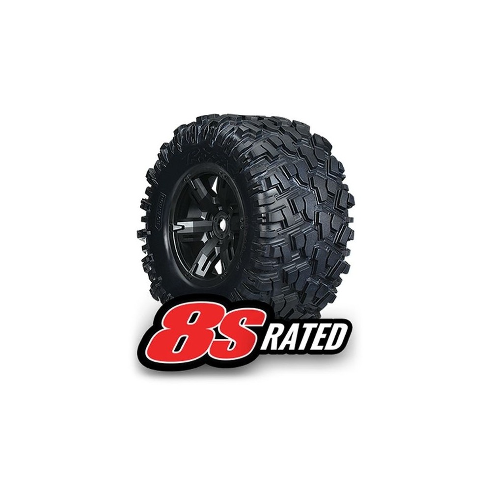 Traxxas Tires wheels assembled glued (x-maxx black wheels) TRX7772X