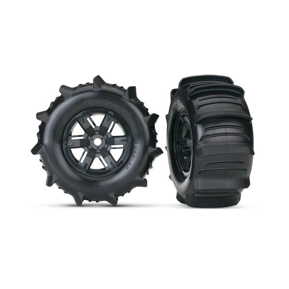 Ruedas completas Traxxas Paddle negras pegadas para x-maxx TRX7773 Ruedas completas Traxxas Paddle negras pegadas para x-maxx TRX7773