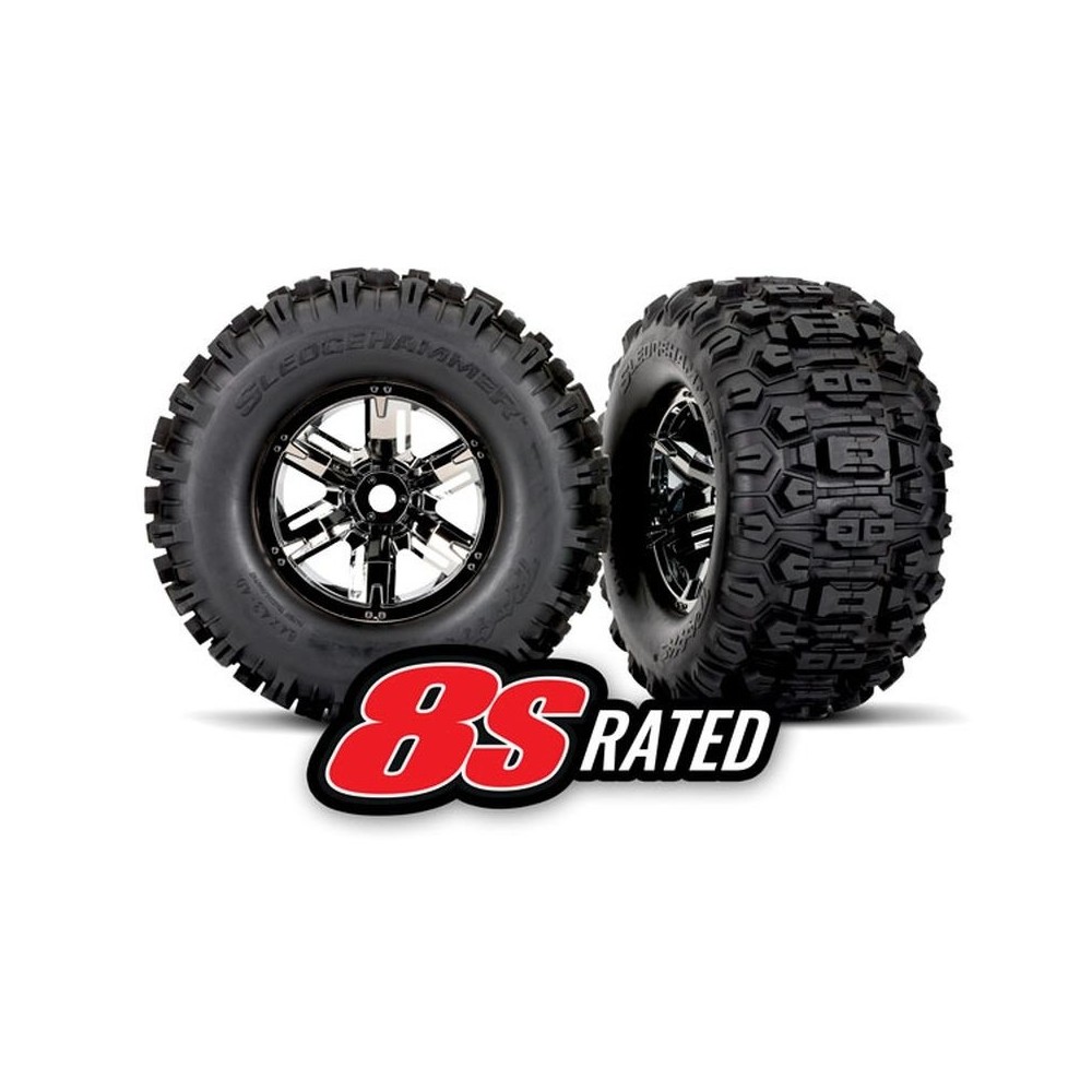 Ruedas X-Maxx cromadas negras Sledgehammer Traxxas TRX7774A Ruedas X-Maxx cromadas negras Sledgehammer Traxxas TRX7774A