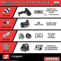 Arrma TYPHON GROM 223S BLX Brushless 4X4 Small Scale Buggy RTR with Battery & Charger Red ARA2306ST1