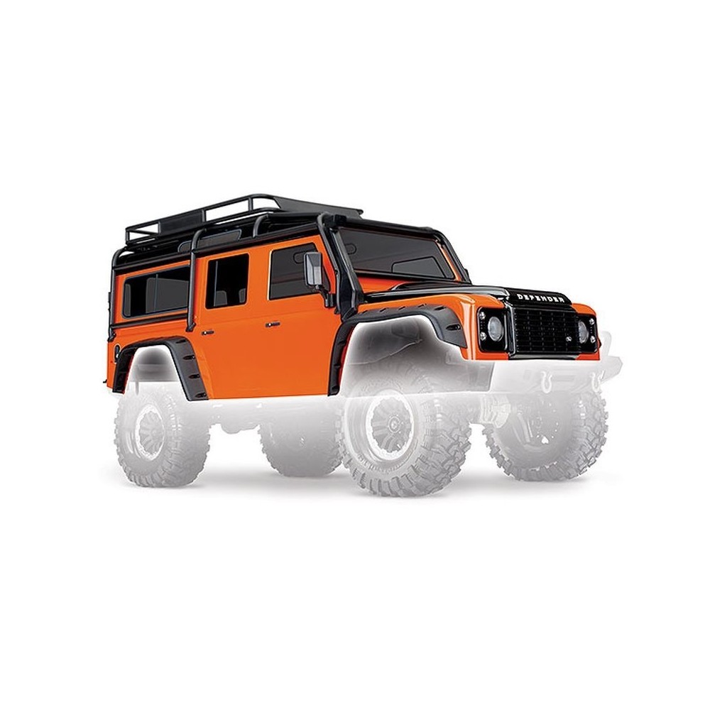 Traxxas Body Land Rover Defender adventure orange (complete with exocage) TRX8011A