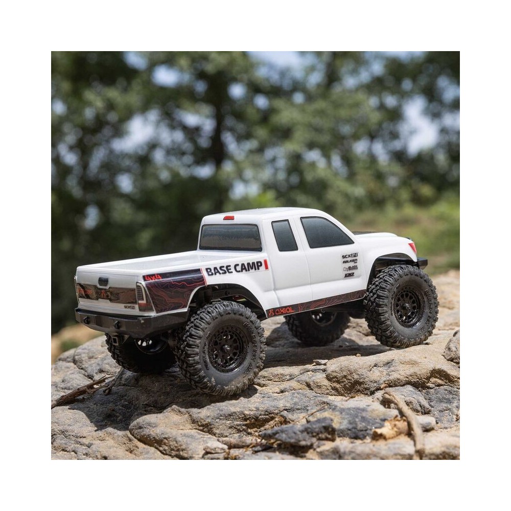 Axial 1/24 SCX24 Base Camp 4WD Rock Crawler Brushed RTR with Battery & Charger White AXI-1219T1