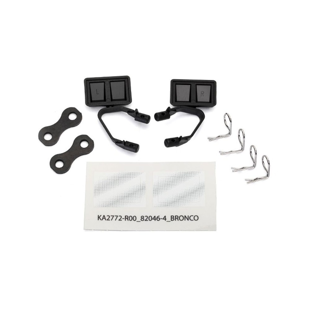 Traxxas Mirrors side black (left-right) and retainers (2) TRX8073