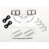 Espejos laterales cromados izquierdo y derecho con retenedores y clips Traxxas TRX8073X