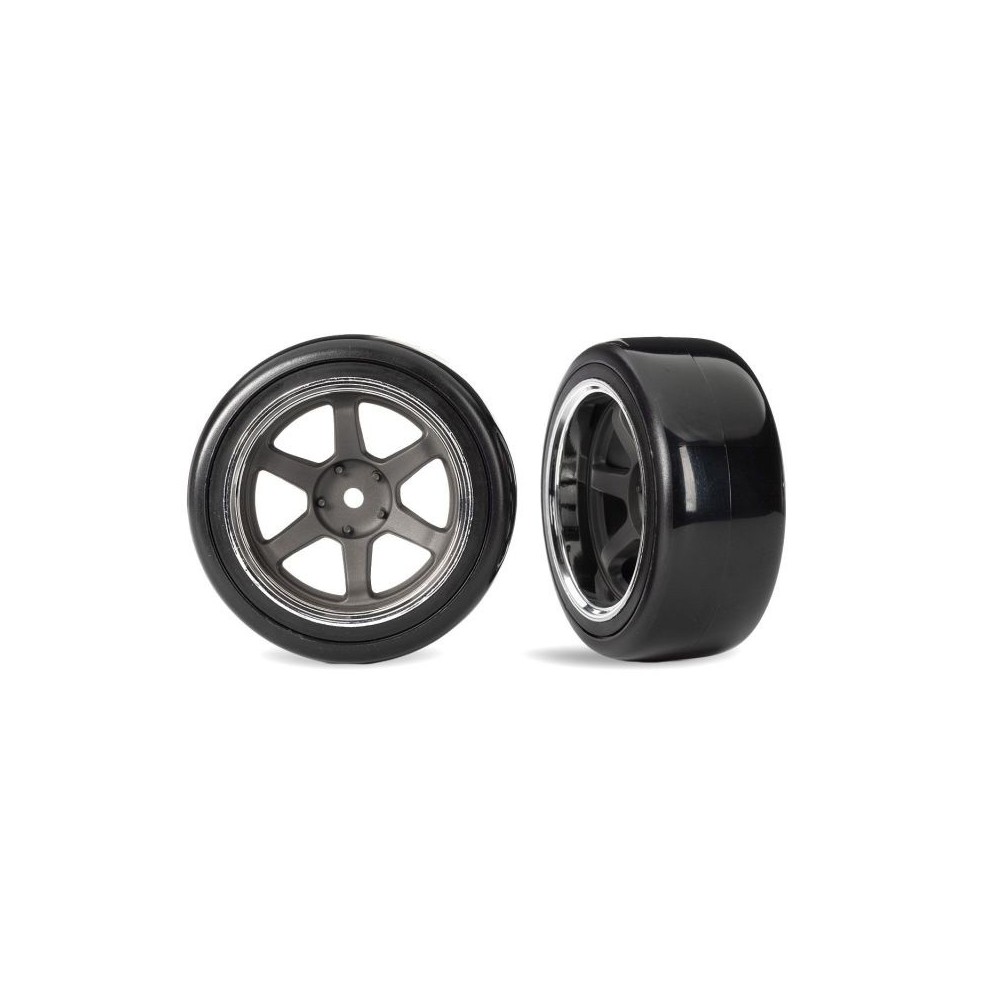 Ruedas montadas 1.9 traseras ancho gris grafito Traxxas TRX10576 Ruedas montadas 1.9 traseras ancho gris grafito Traxxas TRX10576