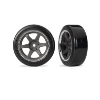Ruedas montadas 1.9 delanteras ancho gris grafito Traxxas TRX10577