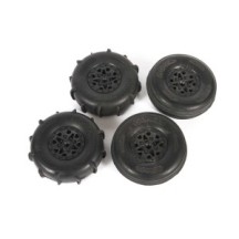 Axial ST28 Front Razor Rear Paddle Tire and Wheel Set: Yeti Jr AXI41000
