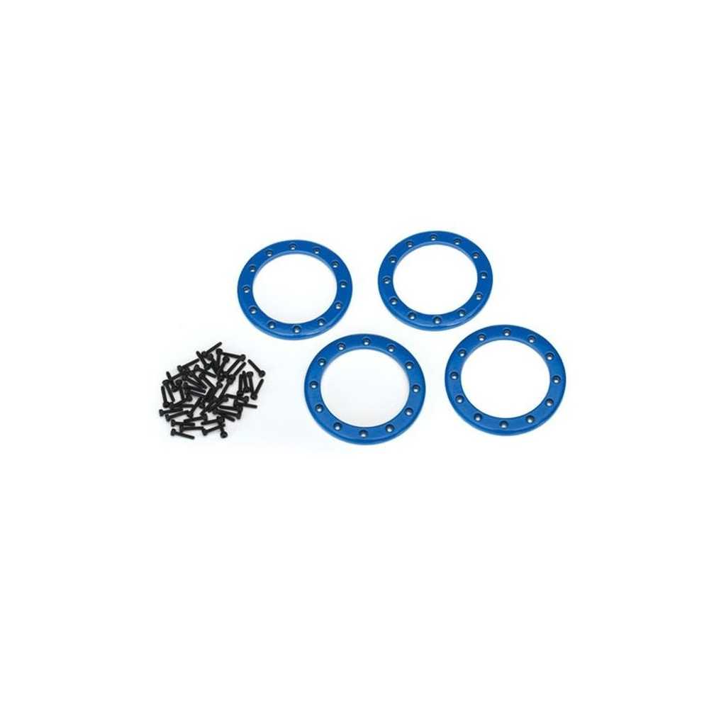 Traxxas Beadlock rings blue (2.2) (aluminum) (4) 2x10 cs (48) TRX8168X