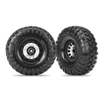 Traxxas Tires and wheels assembled (method 105 black chrome beadlock wheels) TRX8172