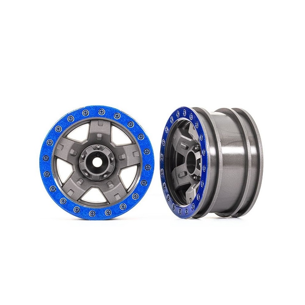 Llantas TRX-4 Sport 2.2 gris azul beadlock TRX8180-BLUE Llantas TRX-4 Sport 2.2 gris azul beadlock TRX8180-BLUE