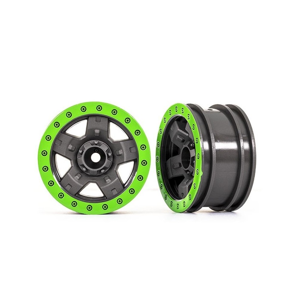 Llantas TRX-4 Sport 2.2 gris verde beadlock TRX8180-GRN Llantas TRX-4 Sport 2.2 gris verde beadlock TRX8180-GRN