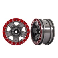 Llantas TRX-4 Sport 2.2 gris rojo beadlock TRX8180-RED
