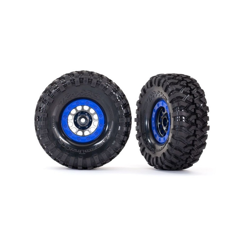 Ruedas Traxxas 1.9 Method 105 Black Chrome Blue montadas y pegadas – TRX8182 Ruedas Traxxas 1.9 Method 105 Black Chrome Blue montadas y pegadas – TRX8182