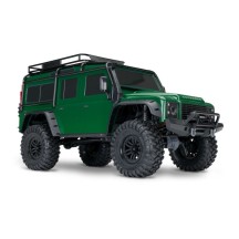 Coche RC Traxxas TRX-4 Defender 1/10 4WD RTR con carrocería sin clips en color verde TRX82256-4-GRN
