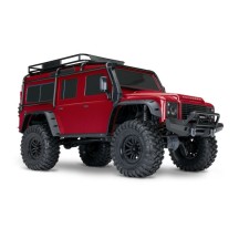Coche RC Traxxas TRX-4 Defender 1/10 4WD RTR con carrocería sin clips en color rojo TRX82256-4-RED