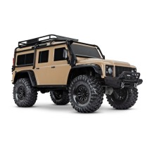 Coche RC Traxxas TRX-4 Defender 1/10 4WD RTR con carrocería sin clips en color arena TRX82256-4-SAND