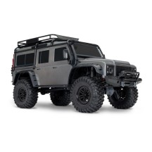 Coche RC Traxxas TRX-4 Defender 1/10 4WD RTR con carrocería sin clips en color plata TRX82256-4-SLVR