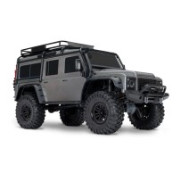 Coche RC Traxxas TRX-4 Defender 1/10 4WD RTR con carrocería sin clips en color plata TRX82256-4-SLVR