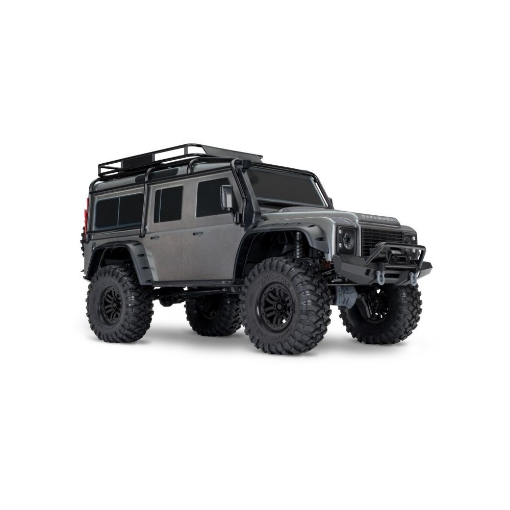 Coche RC Traxxas TRX-4 Defender 1/10 4WD RTR con carrocería sin clips en color plata TRX82256-4-SLVR Coche RC Traxxas TRX-4 Defender 1/10 4WD RTR con carrocería sin clips en color plata TRX82256-4-SLVR