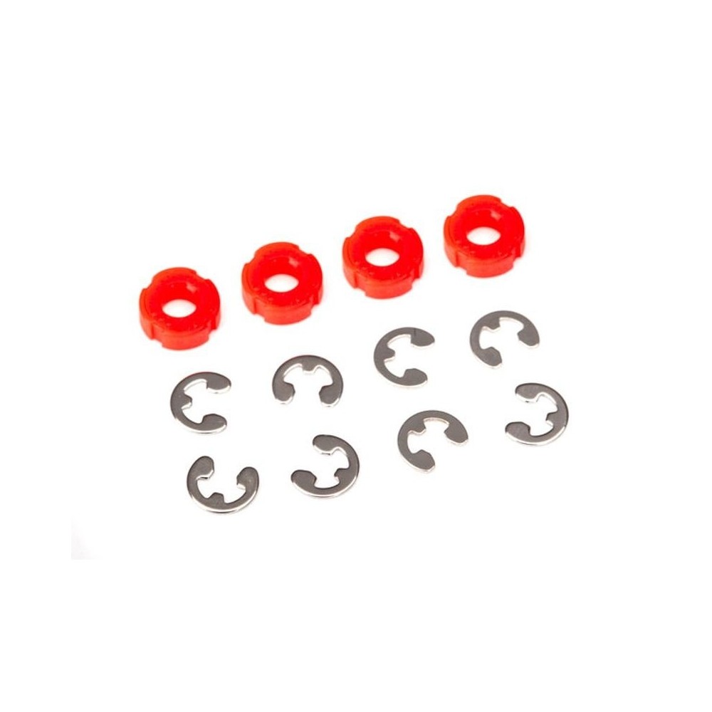 Traxxas Piston damper (red) (4) and e-clips (8) TRX8261