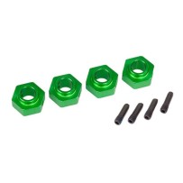 Traxxas Wheel hubs 12mm hex 6061-t6 aluminum (green-anodized) (4) screw pin TRX8269G