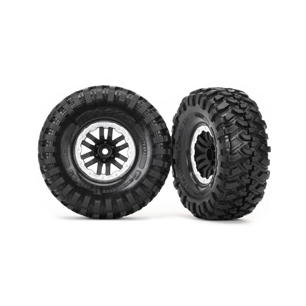 Traxxas Tires and wheels assembled glued (trx-4 satin beadlock wheels canyon) TRX8272X