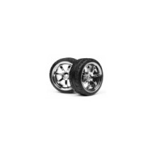 HPI MOUNTED T-GRIP TIRE 26mm RAYS 57S-PRO WHEEL CHROME HPI-4738