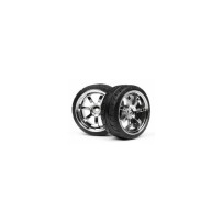 HPI MOUNTED T-GRIP TIRE 26mm RAYS 57S-PRO WHEEL CHROME HPI-4738