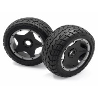 HPI MOUNTED TARMAC BUSTER RIB TIRE M COMPOUND HPI-4742