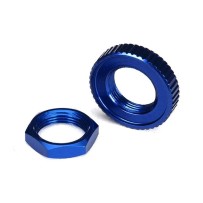 Traxxas Servo saver nuts aluminum blue-anodized (hex (1) serrated ) TRX8345
