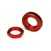Traxxas Servo saver nuts aluminum red-anodized (hex (1) serrated ) TRX8345R