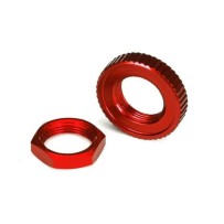 Traxxas Servo saver nuts aluminum red-anodized (hex (1) serrated ) TRX8345R