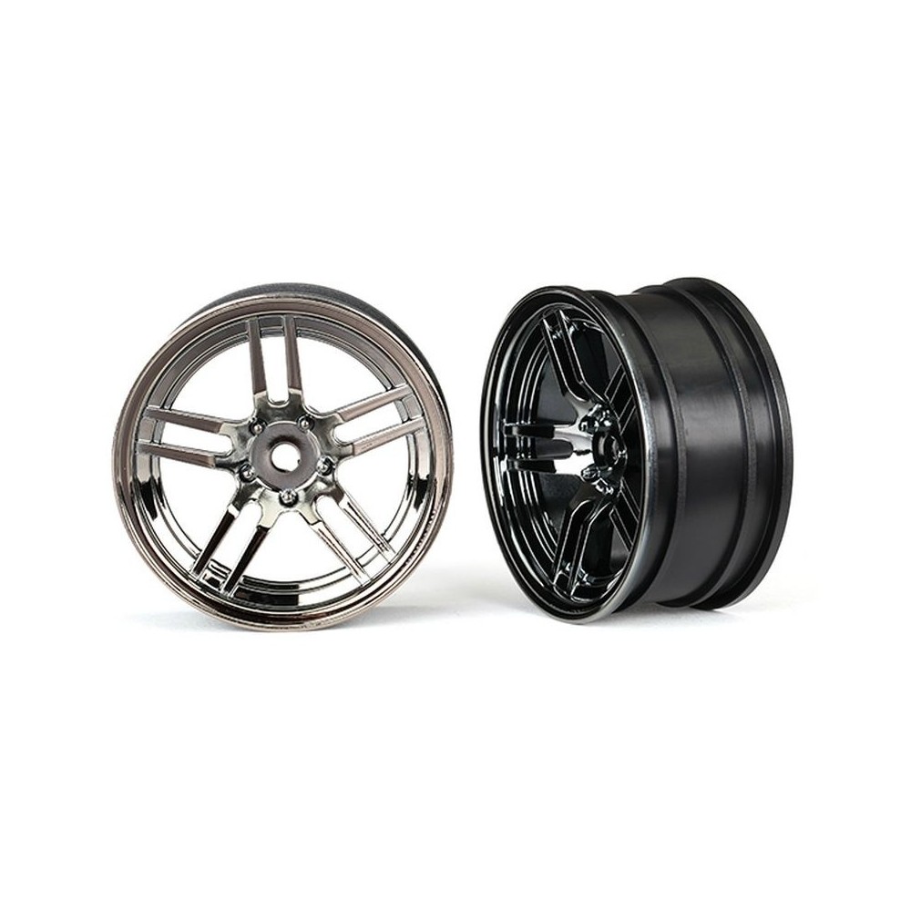 Traxxas Wheels 1.9 split-spoke (black chrome) (front) (2) TRX8371 Traxxas Wheels 1.9 split-spoke (black chrome) (front) (2) TRX8371
