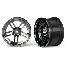 Traxxas Wheels 1.9 split-spoke (black chrome) (wide rear) (2) TRX8372