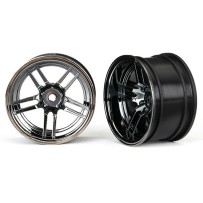 Traxxas Wheels 1.9 split-spoke (black chrome) (wide rear) (2) TRX8372
