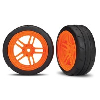 Traxxas Tires and wheels assembled glued (split-spoke orange vxl) TRX8373A