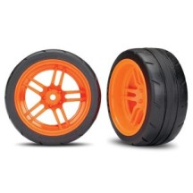 Traxxas Tires and wheels assembled glued (split-spoke orange vxl) TRX8374A