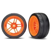 Traxxas Tires and wheels assembled glued (split-spoke orange vxl) TRX8374A