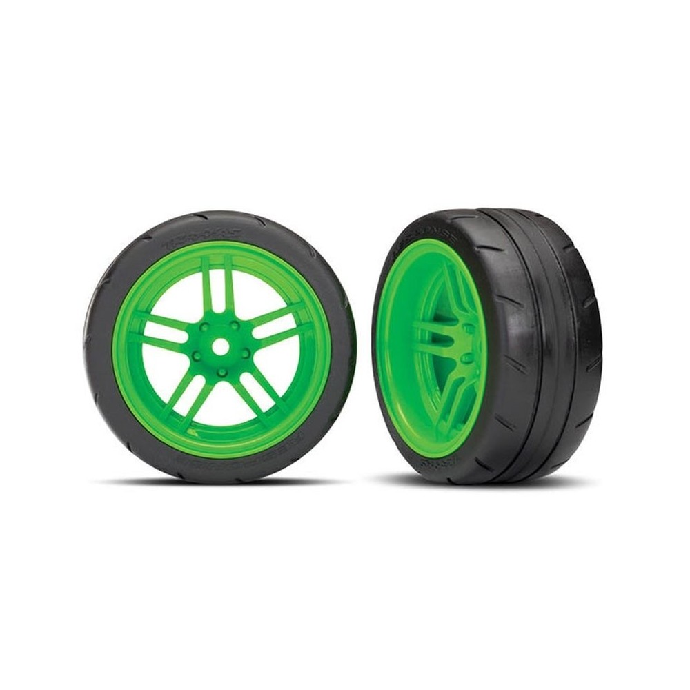 Ruedas montadas y pegadas radios divididos verde VXL Traxxas TRX8374G Ruedas montadas y pegadas radios divididos verde VXL Traxxas TRX8374G