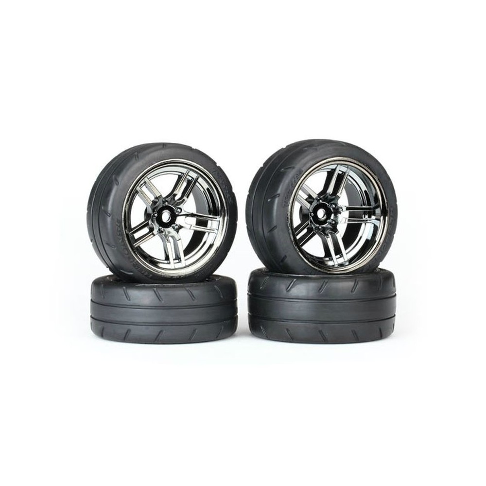 Ruedas montadas y pegadas radios divididos cromo negro Traxxas TRX8375 Ruedas montadas y pegadas radios divididos cromo negro Traxxas TRX8375