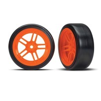 Traxxas Tires and wheels assembled glued (split-spoke orange) TRX8376A