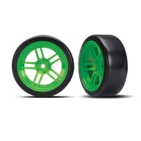 Traxxas Tires and wheels assembled glued (split-spoke green) TRX8376G