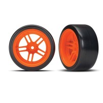 Traxxas Tires and wheels assembled glued (split-spoke orange) TRX8377A