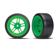 Traxxas Tires and wheels assembled glued (split-spoke green) TRX8377G