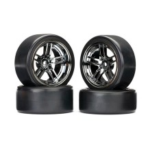 Traxxas Tires and wheels assembled glued (split-spoke black) TRX8378